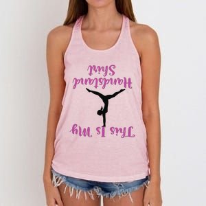 Gymnastics Handstand Shirts This Is My Handstand Women's Knotted Racerback Tank