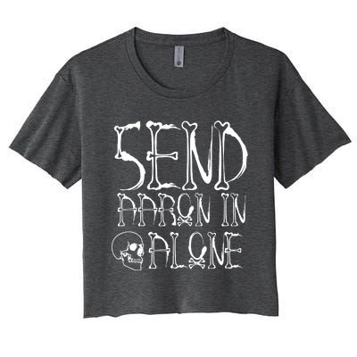 Ghost Hunting Send Aaron In Alone Halloween Women's Crop Top Tee