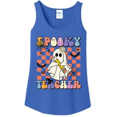 Groovy Halloween Spooky Teacher Halloween Teacher Ladies Essential Tank