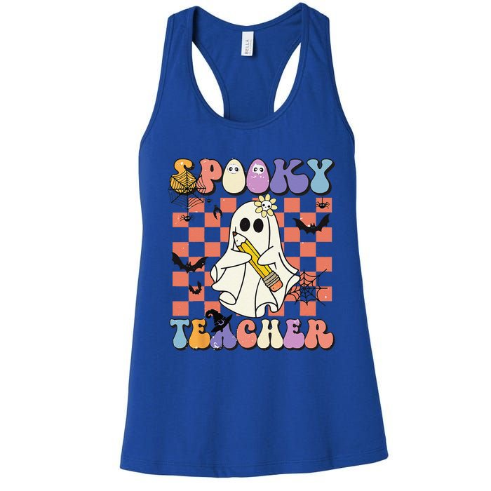 Groovy Halloween Spooky Teacher Halloween Teacher Women's Racerback Tank