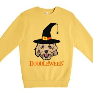 Goldendoodle Halloween Spooky Golden Doodle Dog Gift Premium Crewneck Sweatshirt