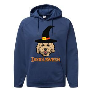 Goldendoodle Halloween Spooky Golden Doodle Dog Gift Performance Fleece Hoodie