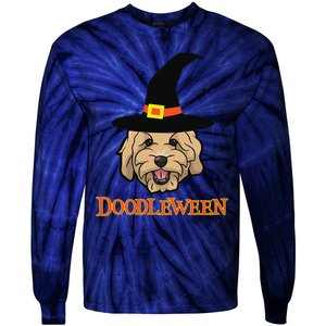 Goldendoodle Halloween Spooky Golden Doodle Dog Gift Tie-Dye Long Sleeve Shirt