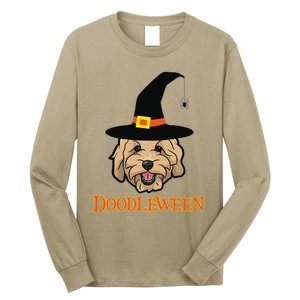 Goldendoodle Halloween Spooky Golden Doodle Dog Gift Long Sleeve Shirt