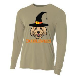 Goldendoodle Halloween Spooky Golden Doodle Dog Gift Cooling Performance Long Sleeve Crew