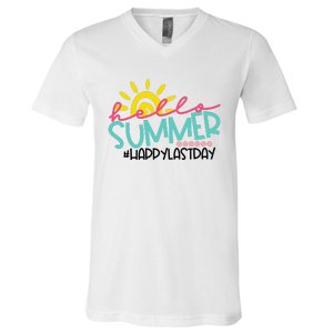 Graduation Hello Summer Happy Last Day Teacher V-Neck T-Shirt