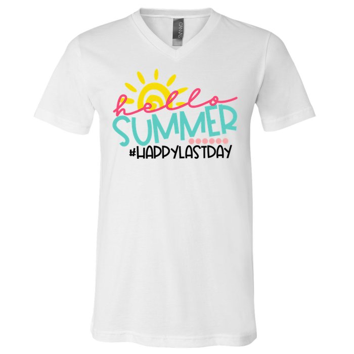 Graduation Hello Summer Happy Last Day Teacher V-Neck T-Shirt