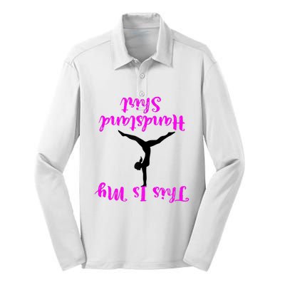 Gymnastics Handstand Shirt This Is My Handstand TShirt Silk Touch Performance Long Sleeve Polo