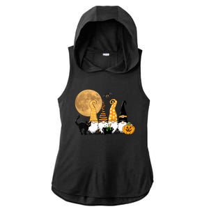 Gnome Halloween Squad Festive Ladies PosiCharge Tri-Blend Wicking Draft Hoodie Tank