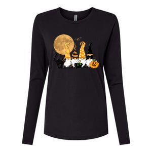 Gnome Halloween Squad Festive Womens Cotton Relaxed Long Sleeve T-Shirt