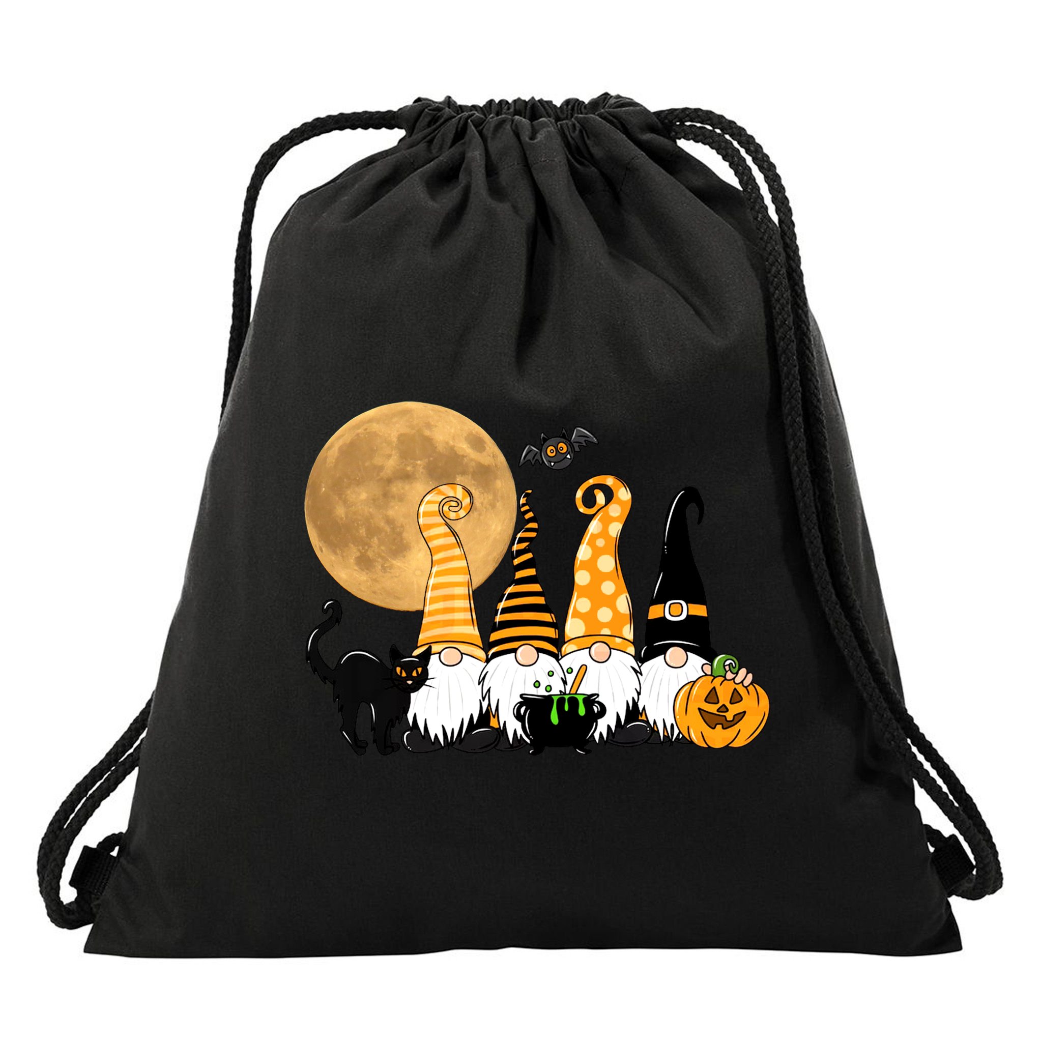 Gnome Halloween Squad Festive Drawstring Bag