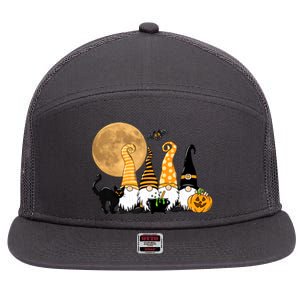 Gnome Halloween Squad Festive 7 Panel Mesh Trucker Snapback Hat