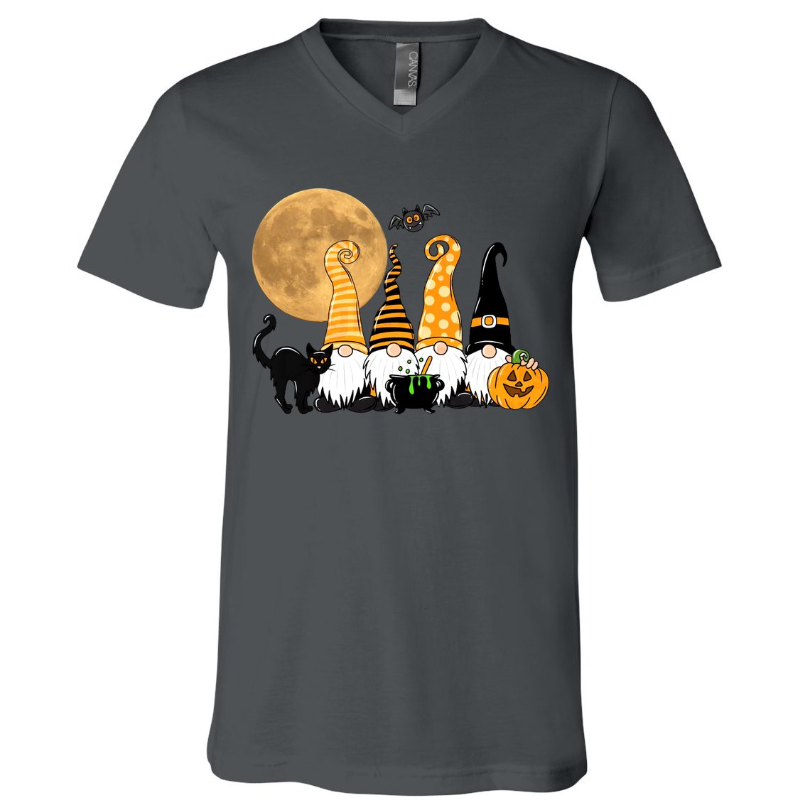 Gnome Halloween Squad Festive V-Neck T-Shirt