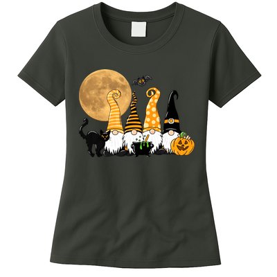 Gnome Halloween Squad Festive Womens T-Shirt