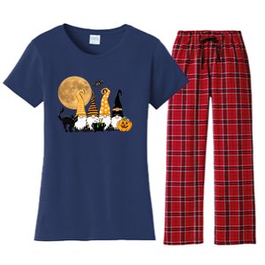 Gnome Halloween Squad Festive Women's Flannel Pajama Set