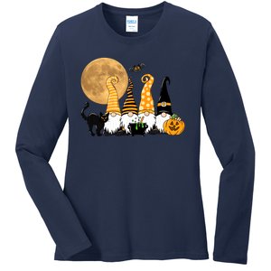 Gnome Halloween Squad Festive Ladies Long Sleeve Shirt