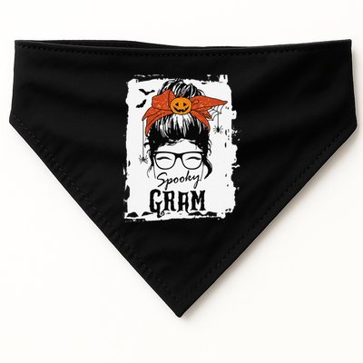 Gram Halloween Spooky Spider Messy Bun Hair USA-Made Doggie Bandana