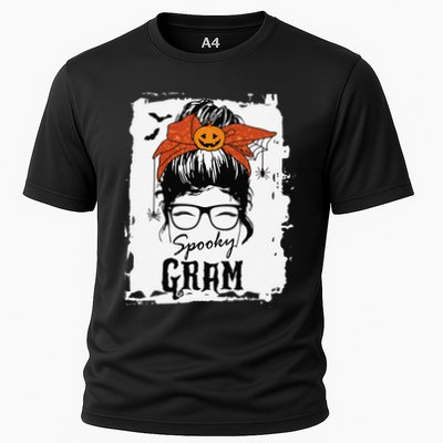 Gram Halloween Spooky Spider Messy Bun Hair Performance Shirt