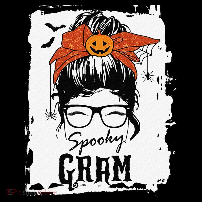 Gram Halloween Spooky Spider Messy Bun Hair Tall T-Shirt