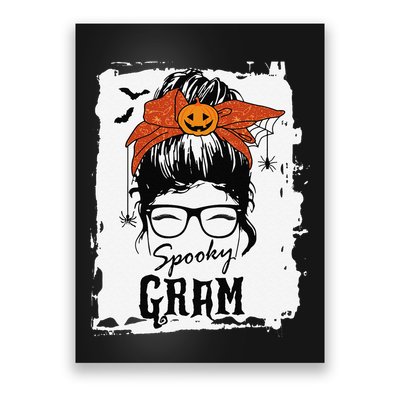 Gram Halloween Spooky Spider Messy Bun Hair Poster