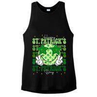 Groovy Happy St Patricks Day Shamrock Ladies PosiCharge Tri-Blend Wicking Tank