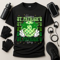 Groovy Happy St Patricks Day Shamrock Performance Shirt