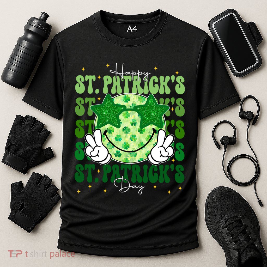 Groovy Happy St Patricks Day Shamrock Performance Shirt