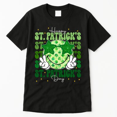 Groovy Happy St Patricks Day Shamrock Tall T-Shirt