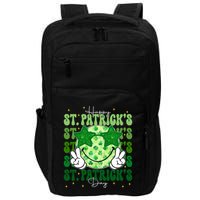 Groovy Happy St Patricks Day Shamrock Impact Tech Backpack