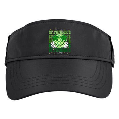 Groovy Happy St Patricks Day Shamrock Adult Drive Performance Visor