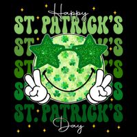Groovy Happy St Patricks Day Shamrock Drawstring Bag