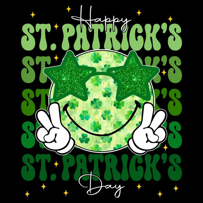 Groovy Happy St Patricks Day Shamrock Drawstring Bag
