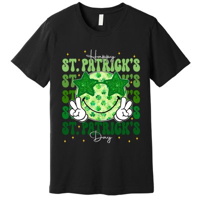 Groovy Happy St Patricks Day Shamrock Premium T-Shirt
