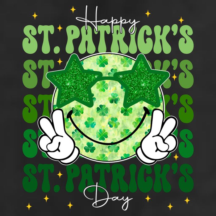 Groovy Happy St Patricks Day Shamrock 25L Jumbo Tote