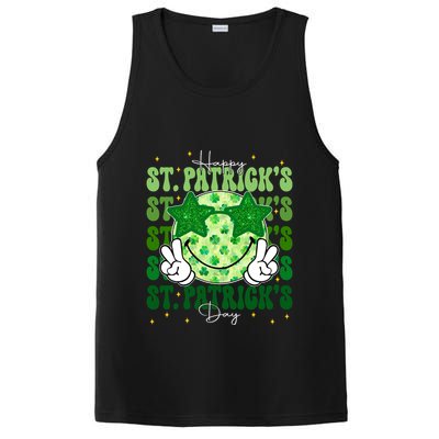 Groovy Happy St Patricks Day Shamrock PosiCharge Competitor Tank