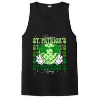 Groovy Happy St Patricks Day Shamrock PosiCharge Competitor Tank