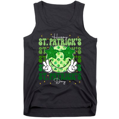 Groovy Happy St Patricks Day Shamrock Tank Top