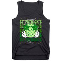 Groovy Happy St Patricks Day Shamrock Tank Top