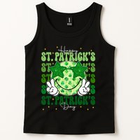 Groovy Happy St Patricks Day Shamrock Tank Top