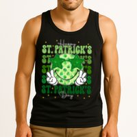 Groovy Happy St Patricks Day Shamrock Tank Top