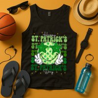 Groovy Happy St Patricks Day Shamrock Tank Top
