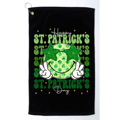 Groovy Happy St Patricks Day Shamrock Golf Towel