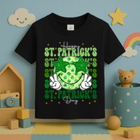 Groovy Happy St Patricks Day Shamrock Toddler T-Shirt