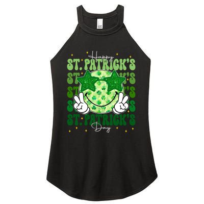 Groovy Happy St Patricks Day Shamrock Women's Perfect Tri Rocker Tank