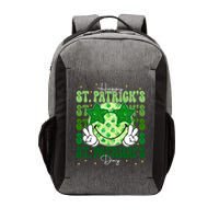 Groovy Happy St Patricks Day Shamrock Vector Backpack