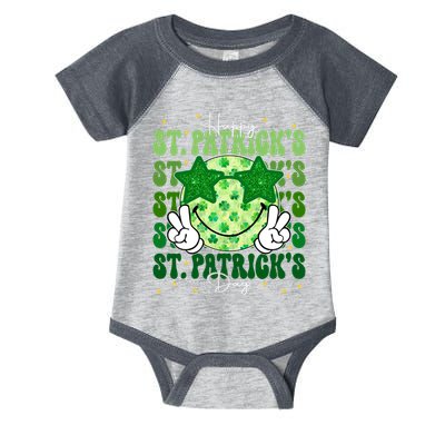 Groovy Happy St Patricks Day Shamrock Infant Baby Jersey Bodysuit