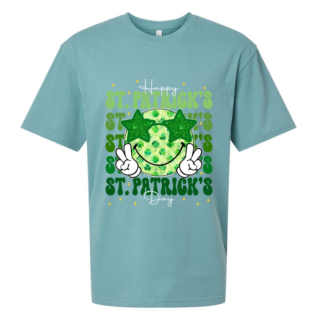 Groovy Happy St Patricks Day Shamrock Sueded Cloud Jersey T-Shirt