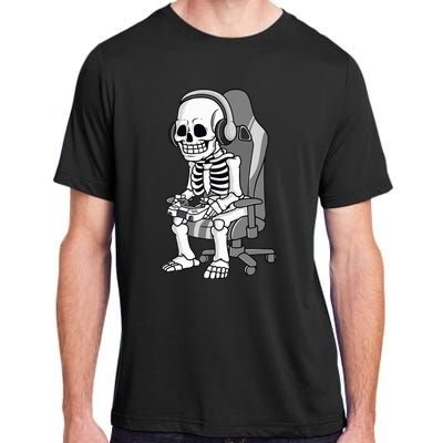 Gaming Halloween Skeleton Scary Gamer Adult ChromaSoft Performance T-Shirt