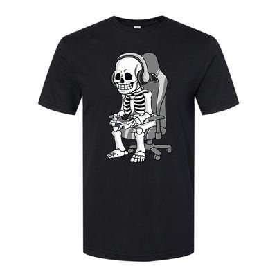 Gaming Halloween Skeleton Scary Gamer Softstyle® CVC T-Shirt