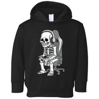 Gaming Halloween Skeleton Scary Gamer Kids Toddler Hoodie